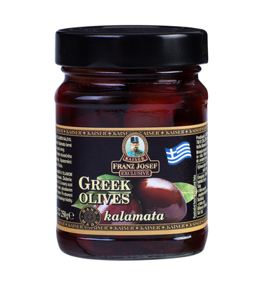 Greek black olives Kalamata in salty brine