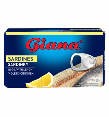 Sardinky ve slunečnicovém oleji s citronem 125g 