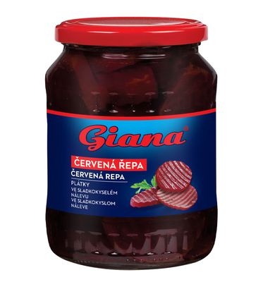 Červená řepa plátky ve sladkokyselém nálevu 650g