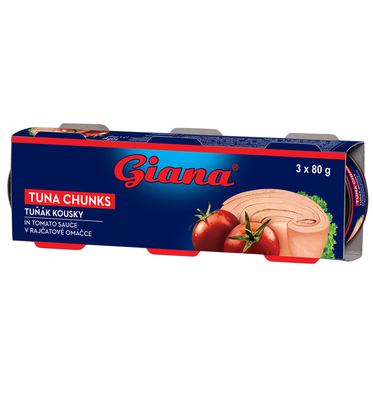 Tuňák kousky v rajčatové omáčce 3x80g