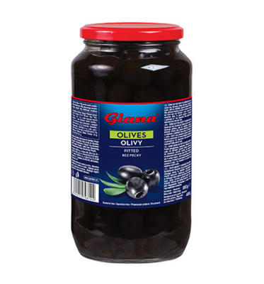 Černé olivy bez pecky 880g