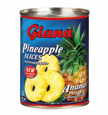 Ananas plátky v ananasové šťávě 565g