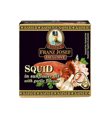 Squid in Sunflower Oil with Garlic Flavour, 80g