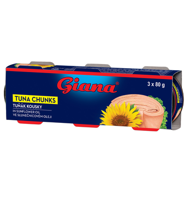 Tuna chunks in sunflower oil 3x80g