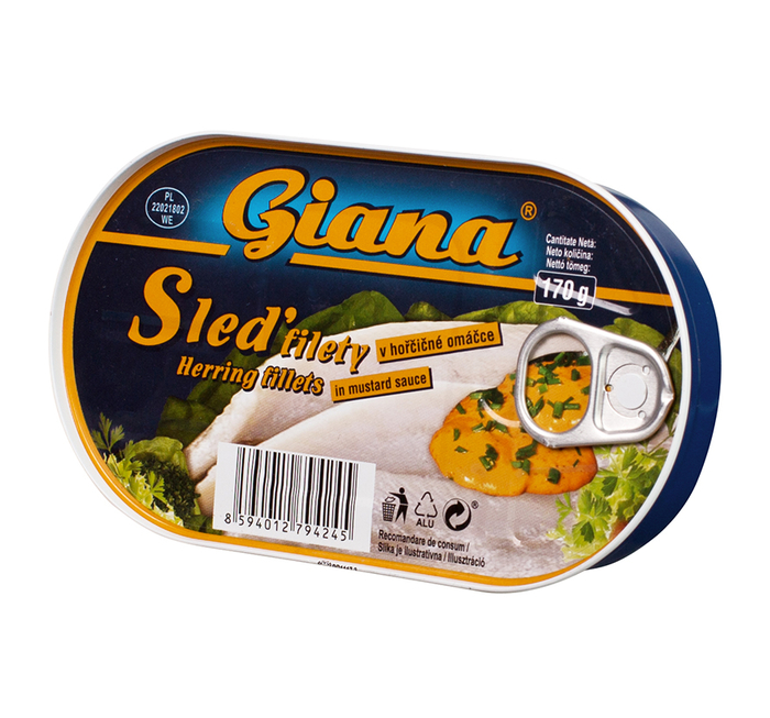 Herring fillets in mustard sauce 170g Gaston, s.r.o.
